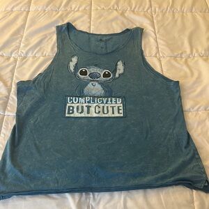 Disney Blue Tank Top with Stitch Design
